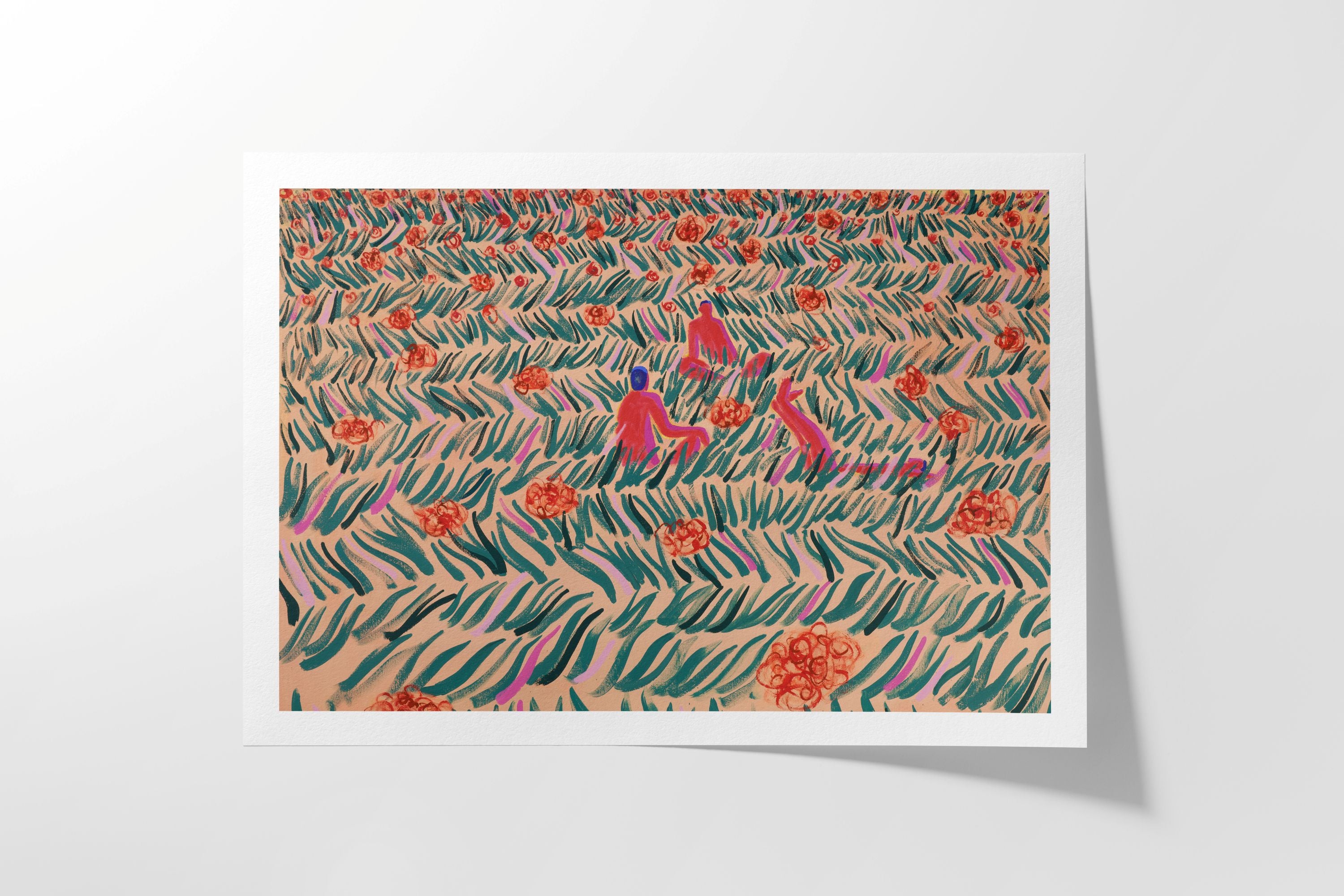 Flowers are for the boys too art print by fabian lavater on white background