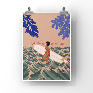 Good waves on the horizon Art Print