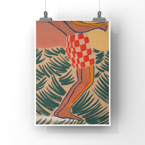 Hang ten and now Art Print