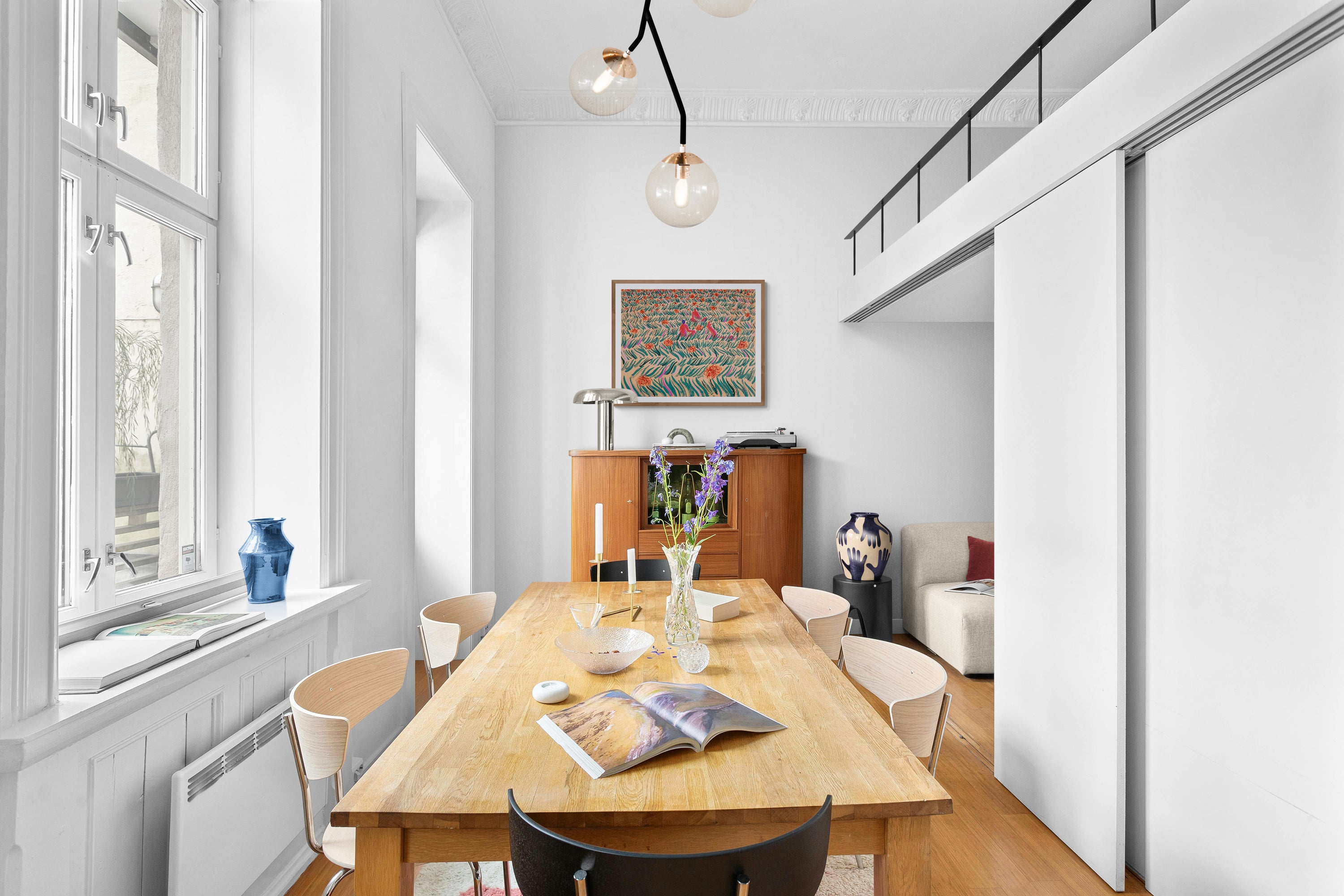 Framed Limited edition print by swiss artist Fabian Lavater  in dining room