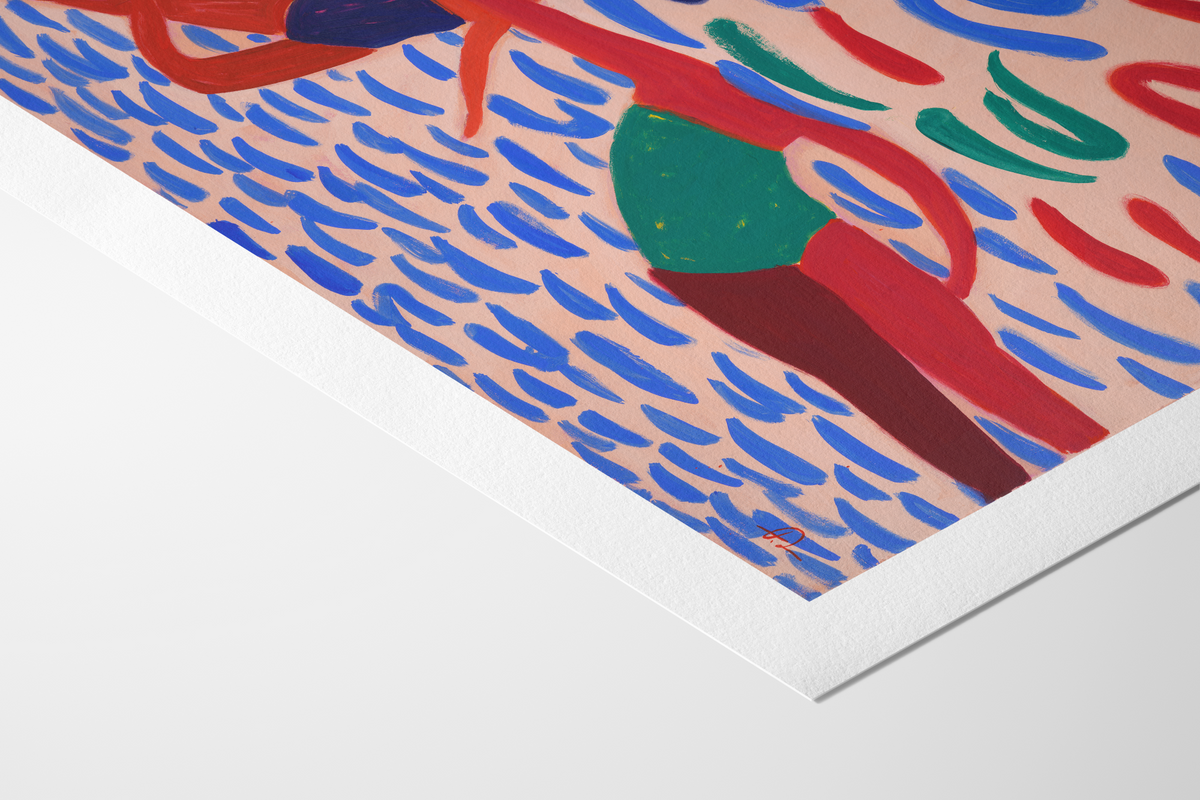 close-up of art print by swiss contemporaty artist fabian lavater showing high quality paper