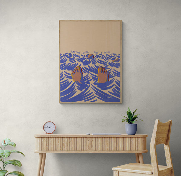 Staying afloat Art Print