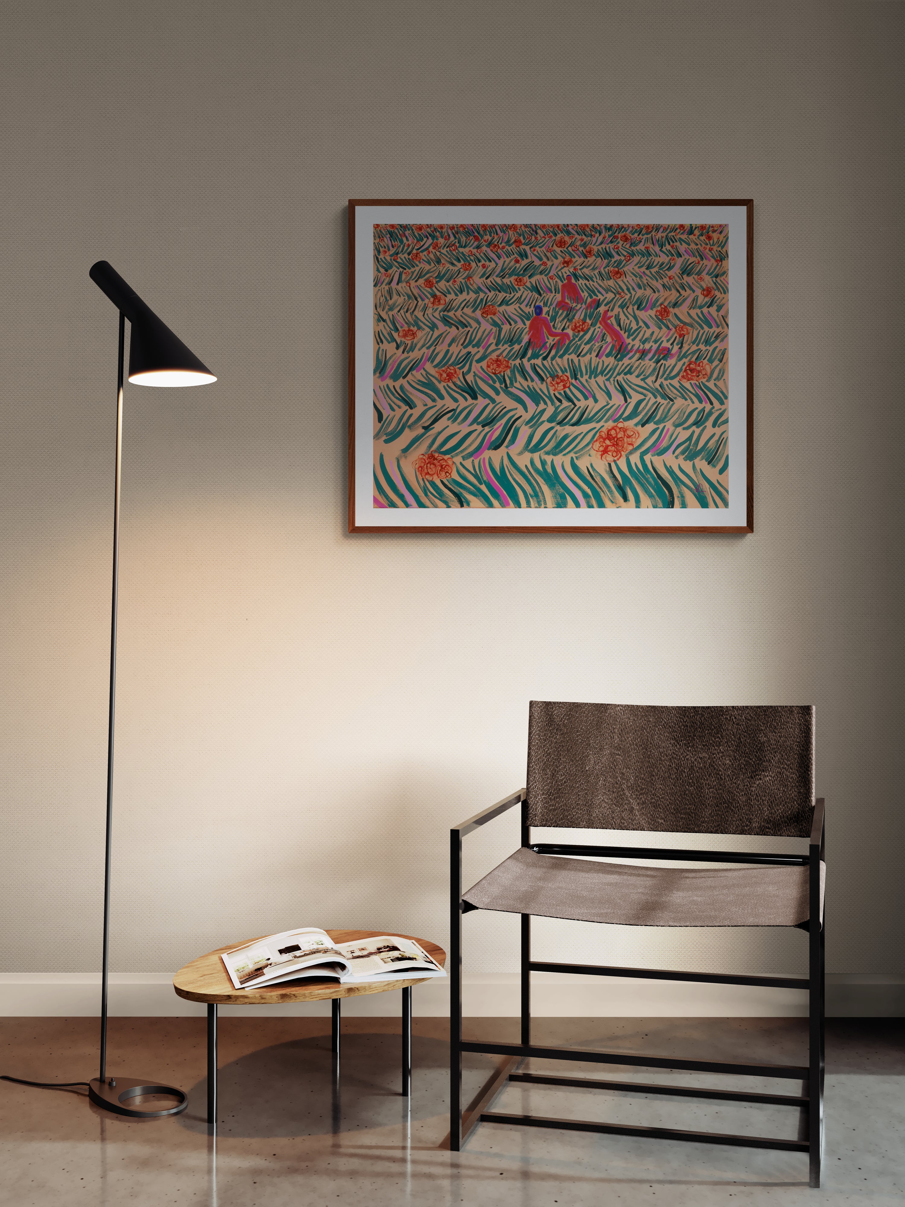 art print flowers are for the boys too by fabian lavater in modern interior