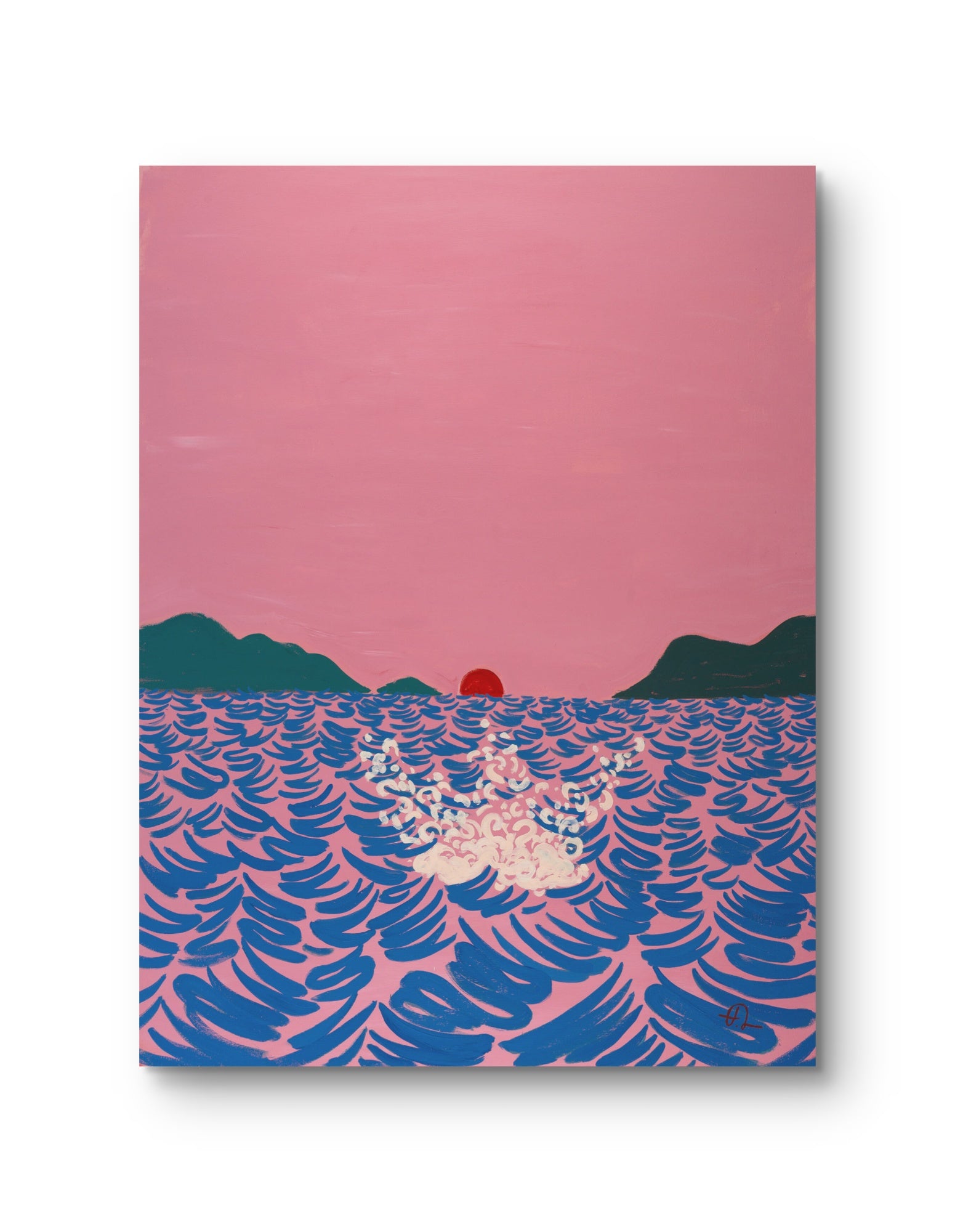 Making a Splash, original painting by Fabian Lavater depicting a person entering the water with a splash