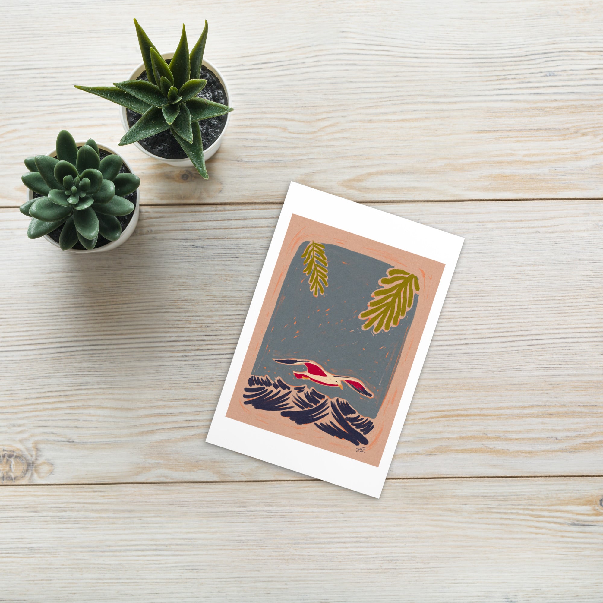 Land & the sea Art Postcard