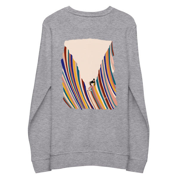 Conquering organic embroidery sweatshirt