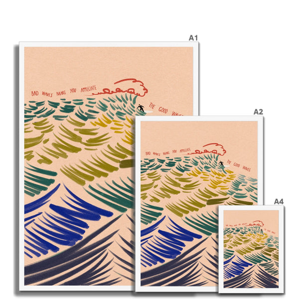 Good waves, bad waves Framed Print