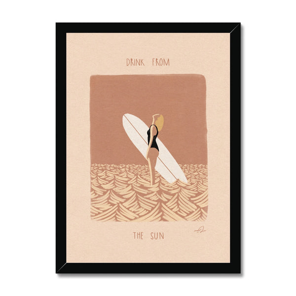 Drink from the sun Framed Print