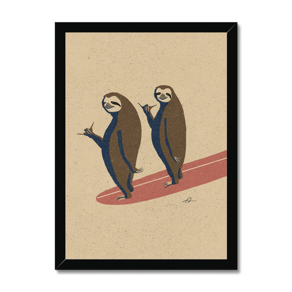 Double the Sloths, Double the Fun! Framed Print