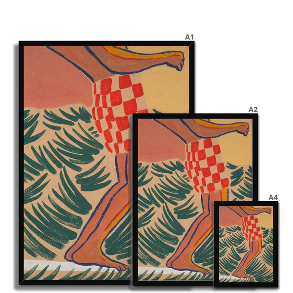 Hang ten and now Framed Print