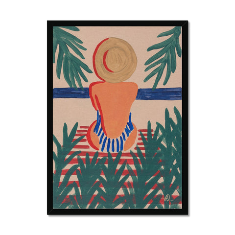 Woman with hat Framed Print