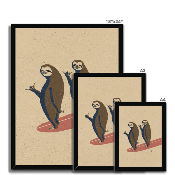 Double the Sloths, Double the Fun! Framed Print