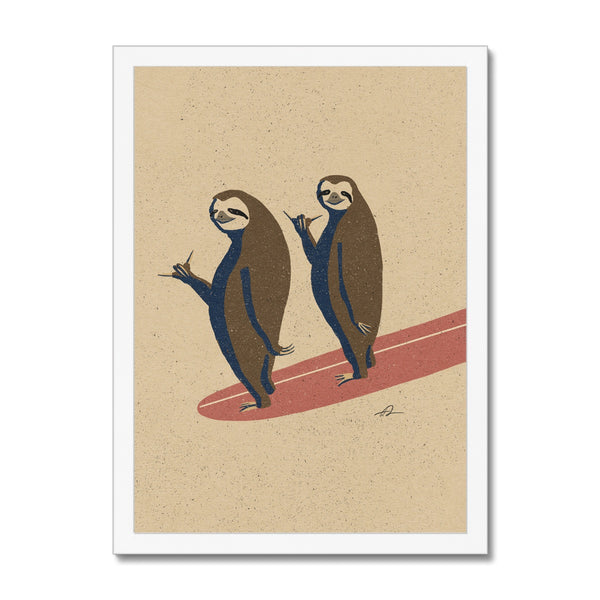 Double the Sloths, Double the Fun! Framed Print