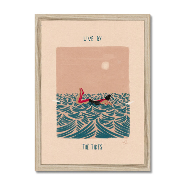 Live by the tides Framed Print