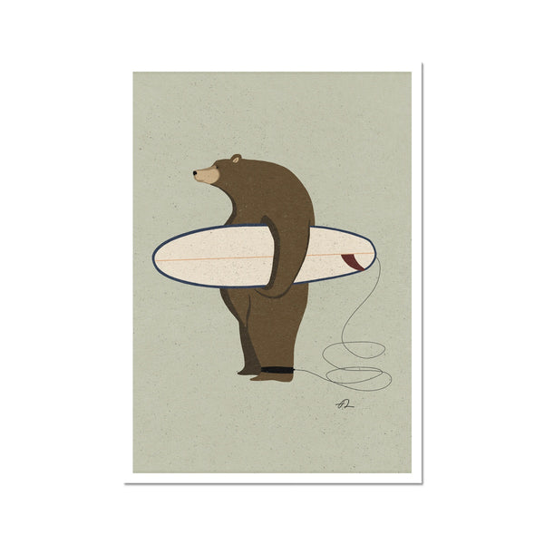 Surfing  Grizzly Art Print