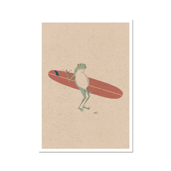 Surfing Frog Art Print
