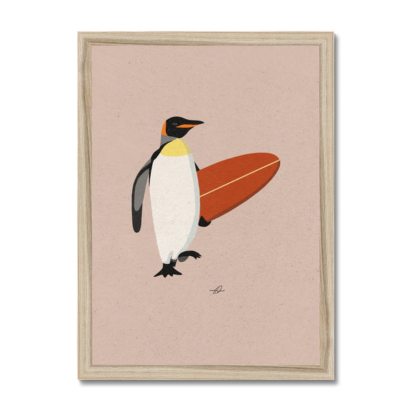 Surfing Penguin Framed Print