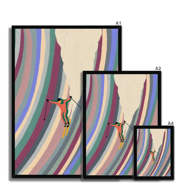 Down the slope Framed Print
