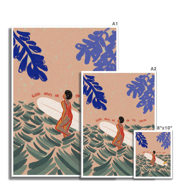 Good waves on the horizon Art Print