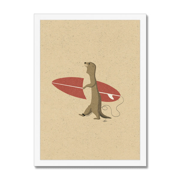 Surfing Otter II Framed Print
