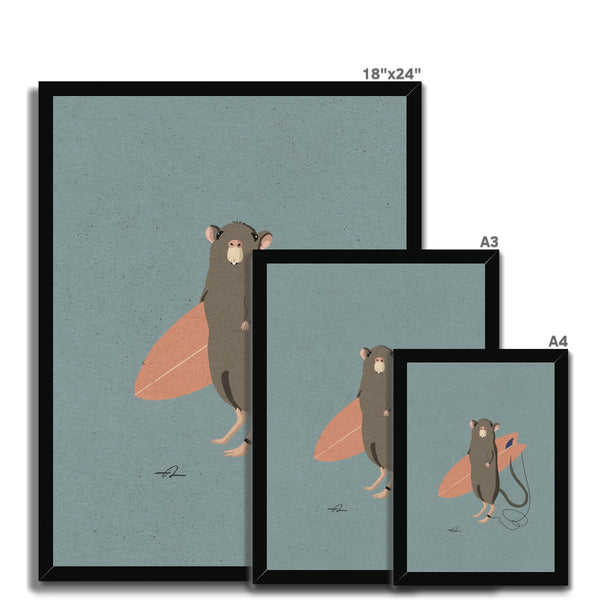 Surfing Mouse Framed Print