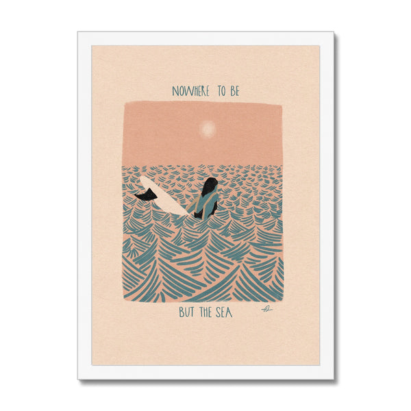 Nowhere to be but the sea Framed Print