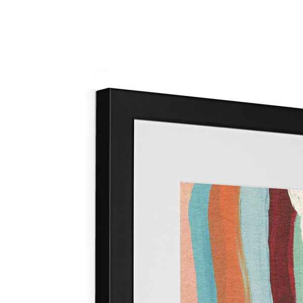 Surfing with Stache Framed & Mounted Print