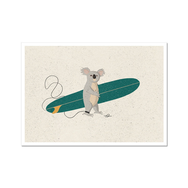 Surfing Koala Art Print