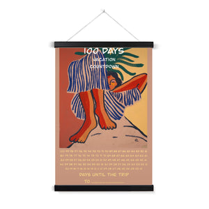 100 Days Vacation Anticipation Poster with Hanger