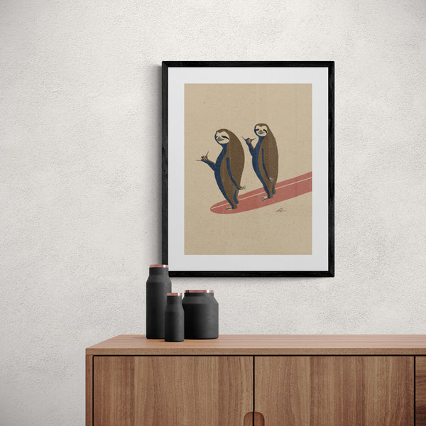 Double the Sloths, Double the Fun! Art Print