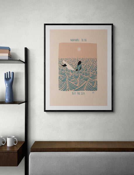 Nowhere to be but the sea Framed Print