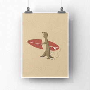 Surfing Otter II Art Print