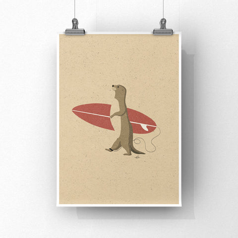 Surfing Otter II Art Print