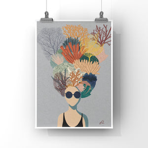 Coral head Art Print