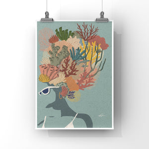 Coral Lady Art Print
