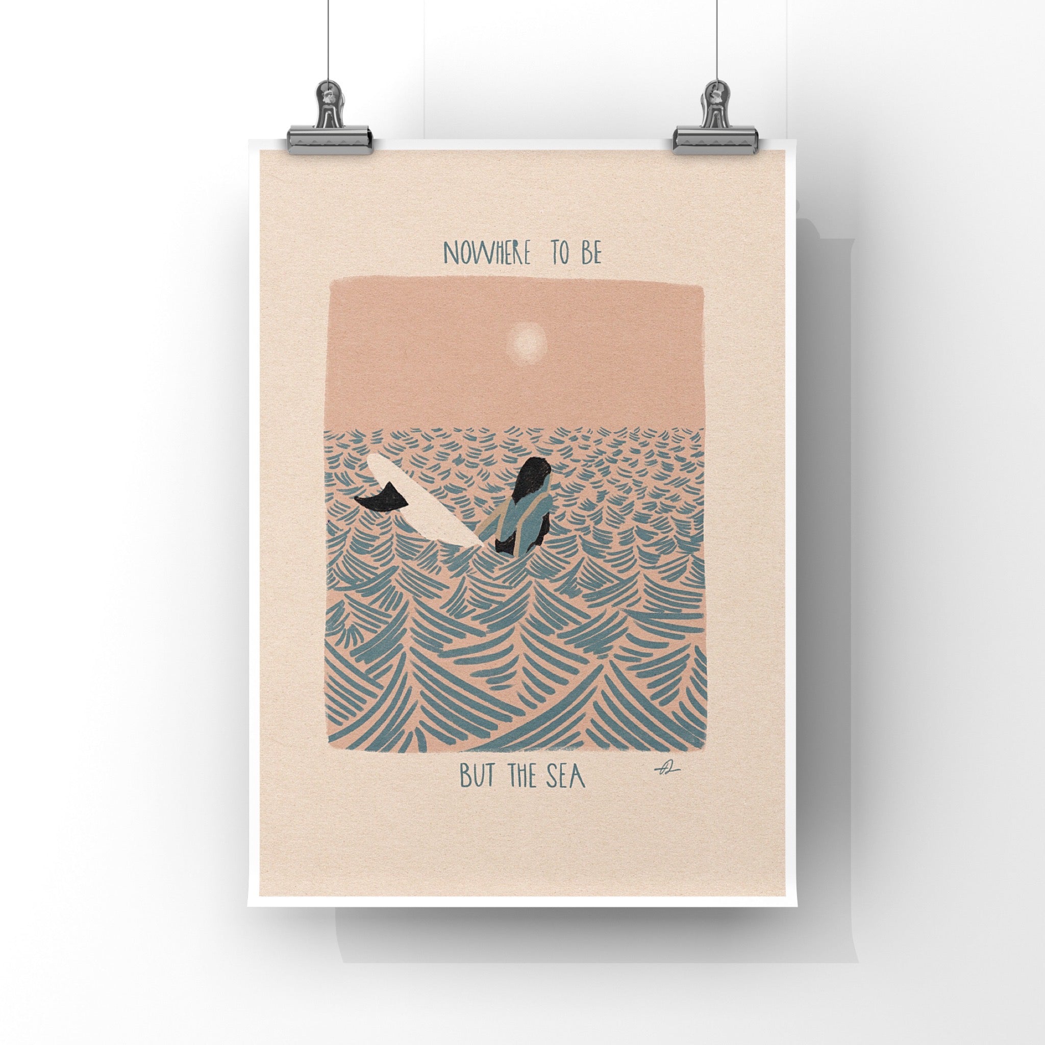 Nowhere to be but the sea Art Print