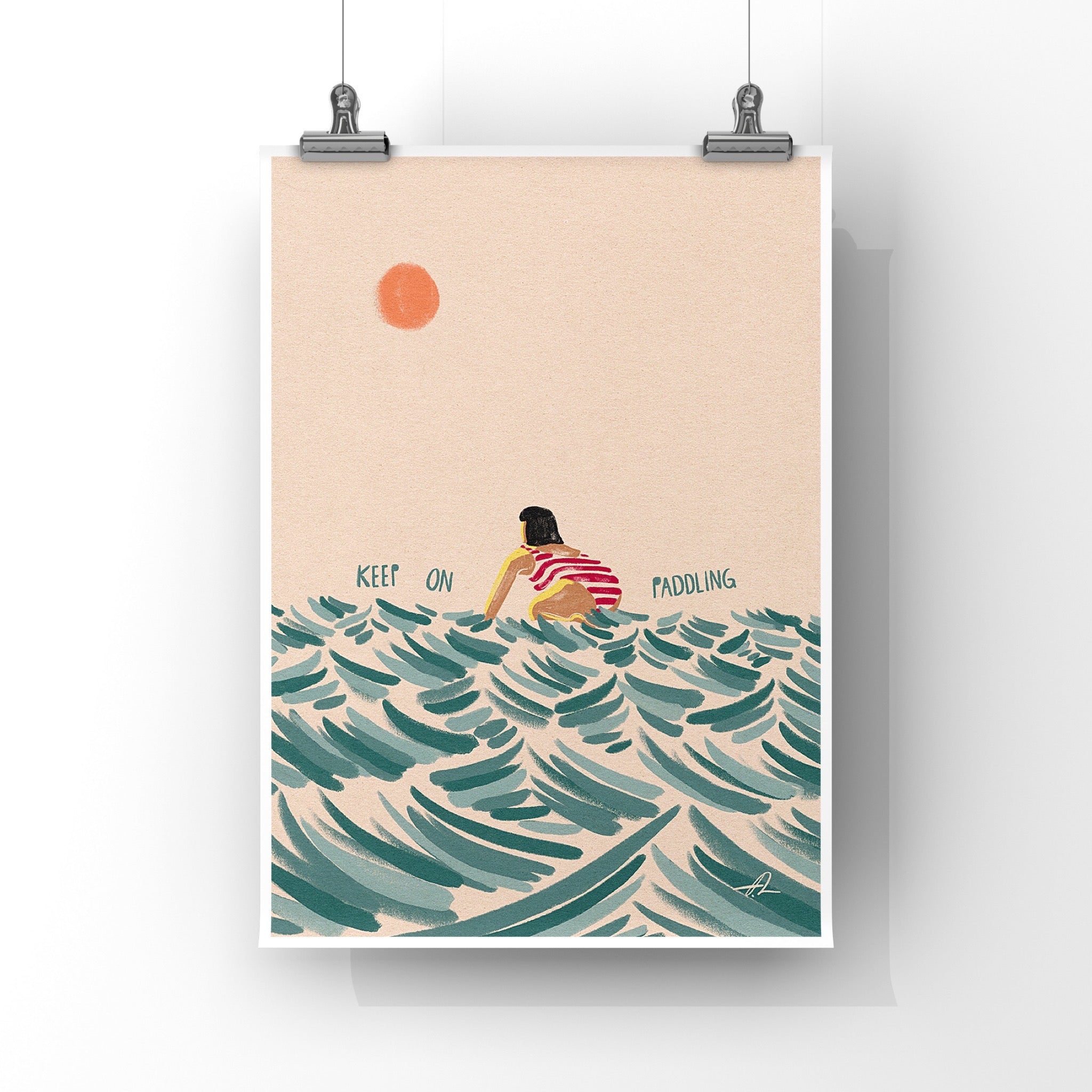 Keep on paddling Art Print