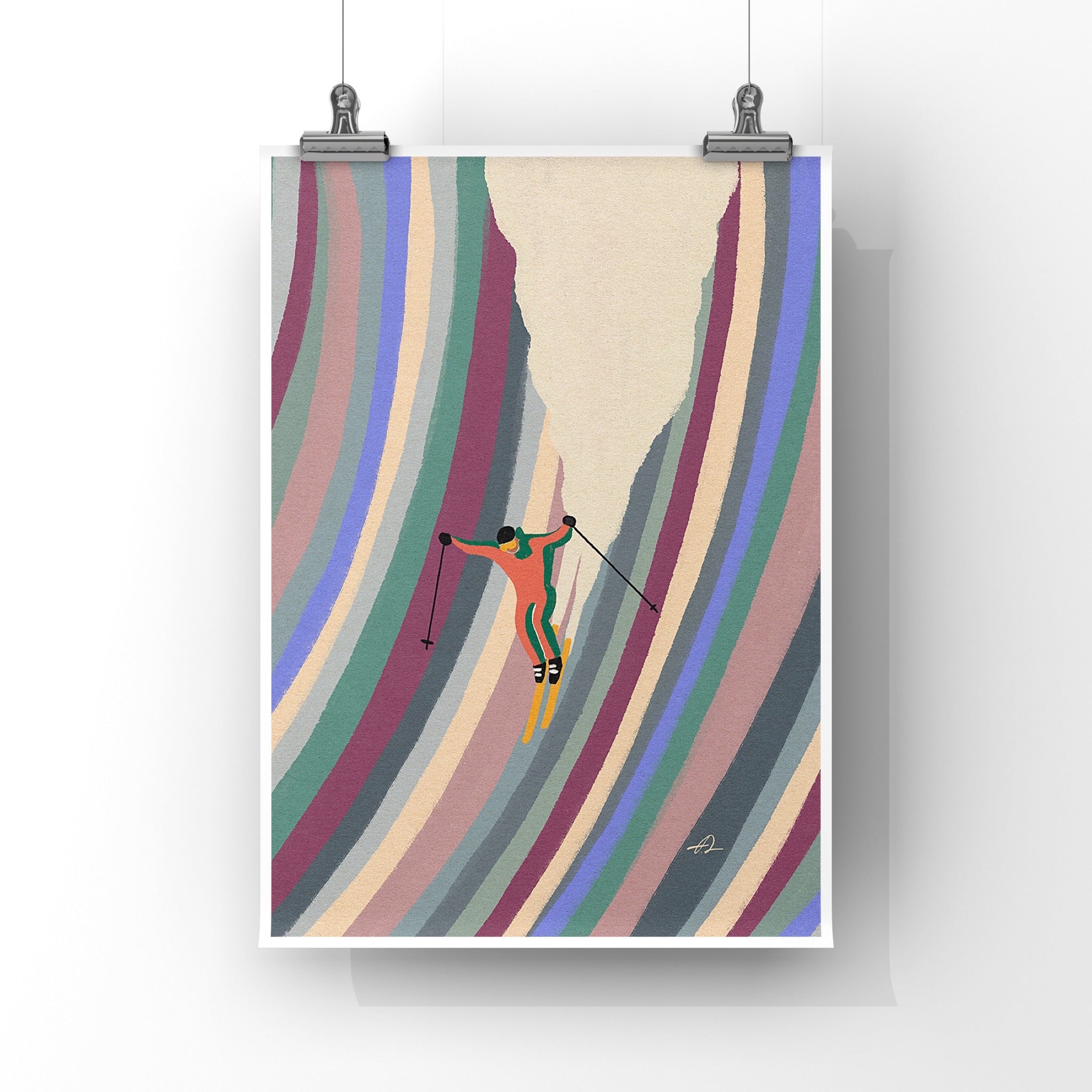 Down the slope Art Print