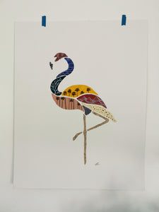 "Flamingo Scribbles" Original