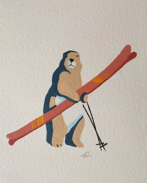 "Skiing Marmot" Original