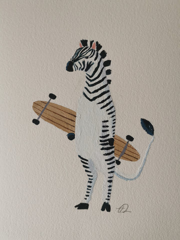"Longboarding Zebra" Original