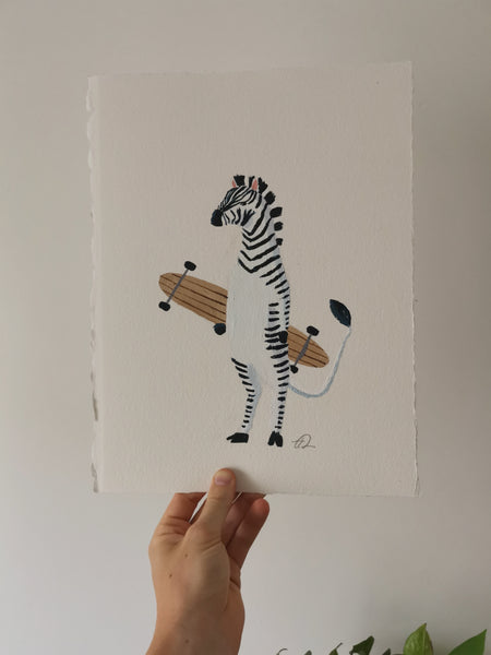 "Longboarding Zebra" Original