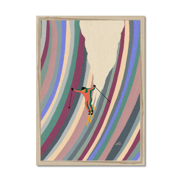Down the slope Framed Print