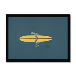 Surfing Sea Turtle Framed Print