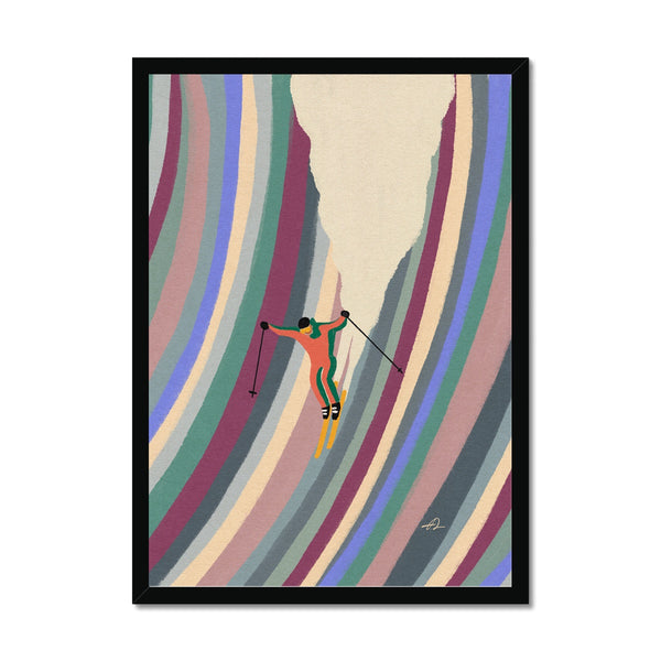 Down the slope Framed Print