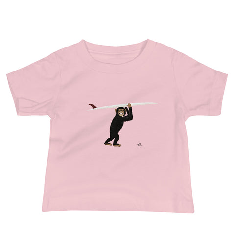 "Surfing Chimpanzee" Baby Jersey Short Sleeve Tee