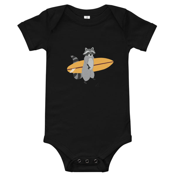 "Surfing Racoon" Baby Bodysuit