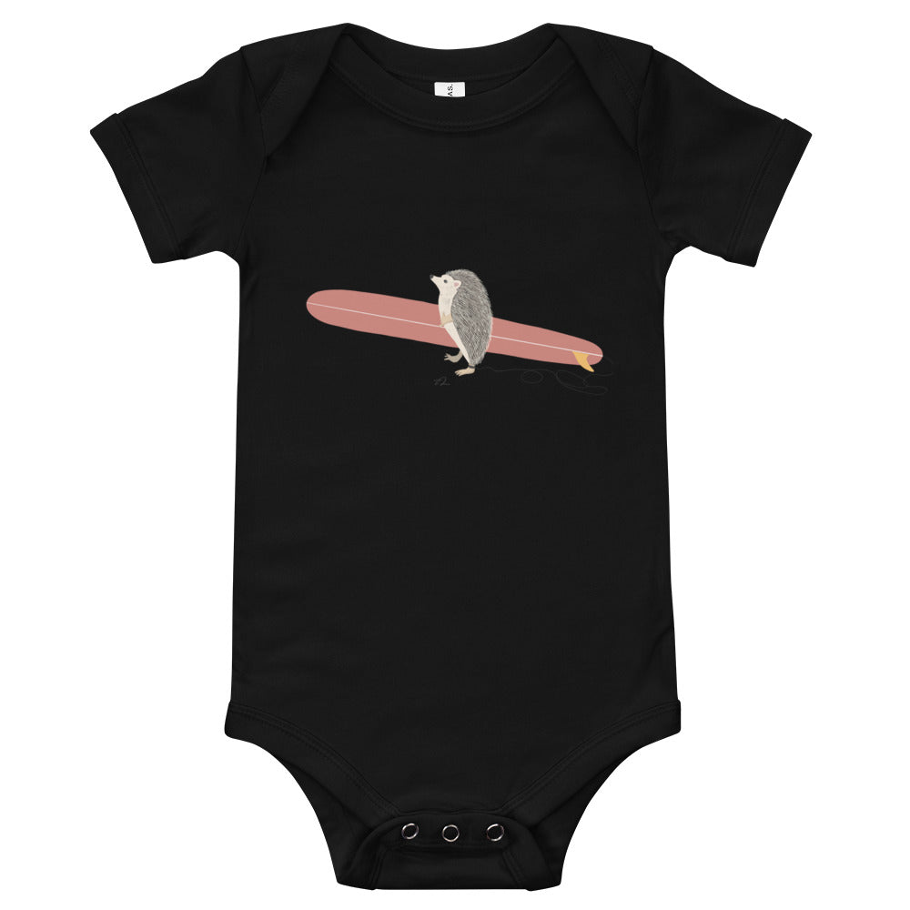 "Surfing Hedgehog" Baby short sleeve one piece