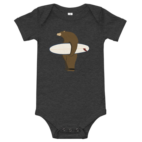 "Surfing Grizzly" Baby Bodysuit