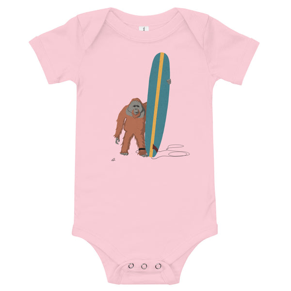 "Surfing Orangutan" Baby Bodysuit
